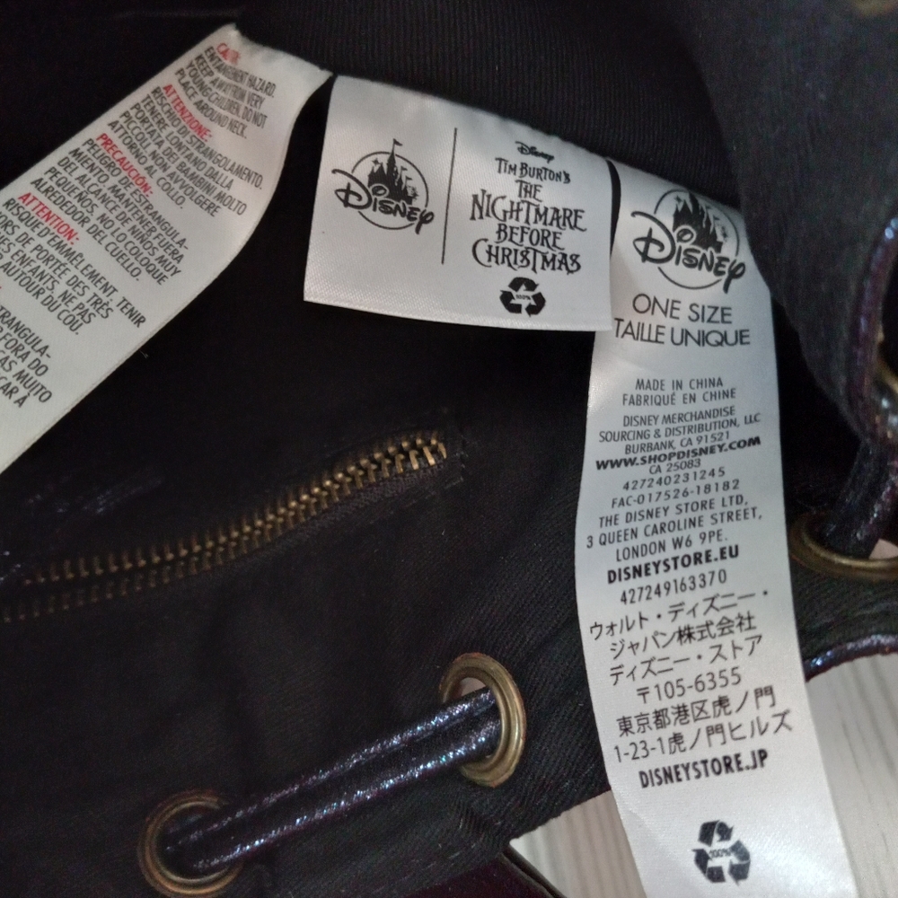 Disney Store Nightmare Before Christmas Metallic Studded Bucket Bag - Picture 8 of 12
